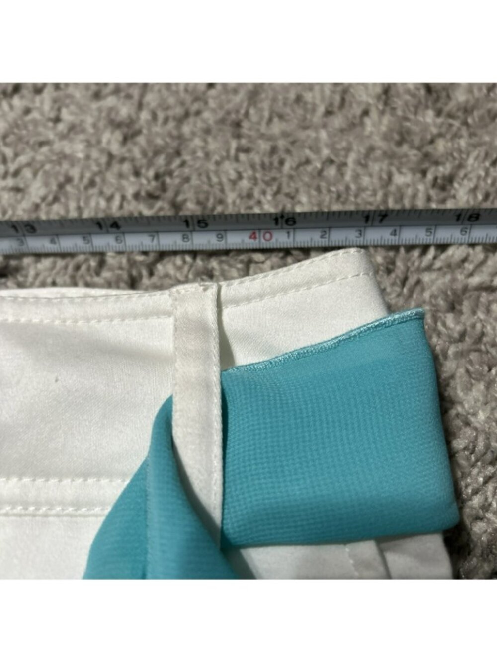 Maurices Womens Embroidered Pant White/Turquoise Size 11/12 Cotton Blend Stretch - Picture 2 of 6